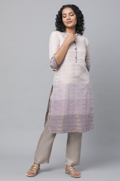 Purple Tozal Zari Dobby kurta