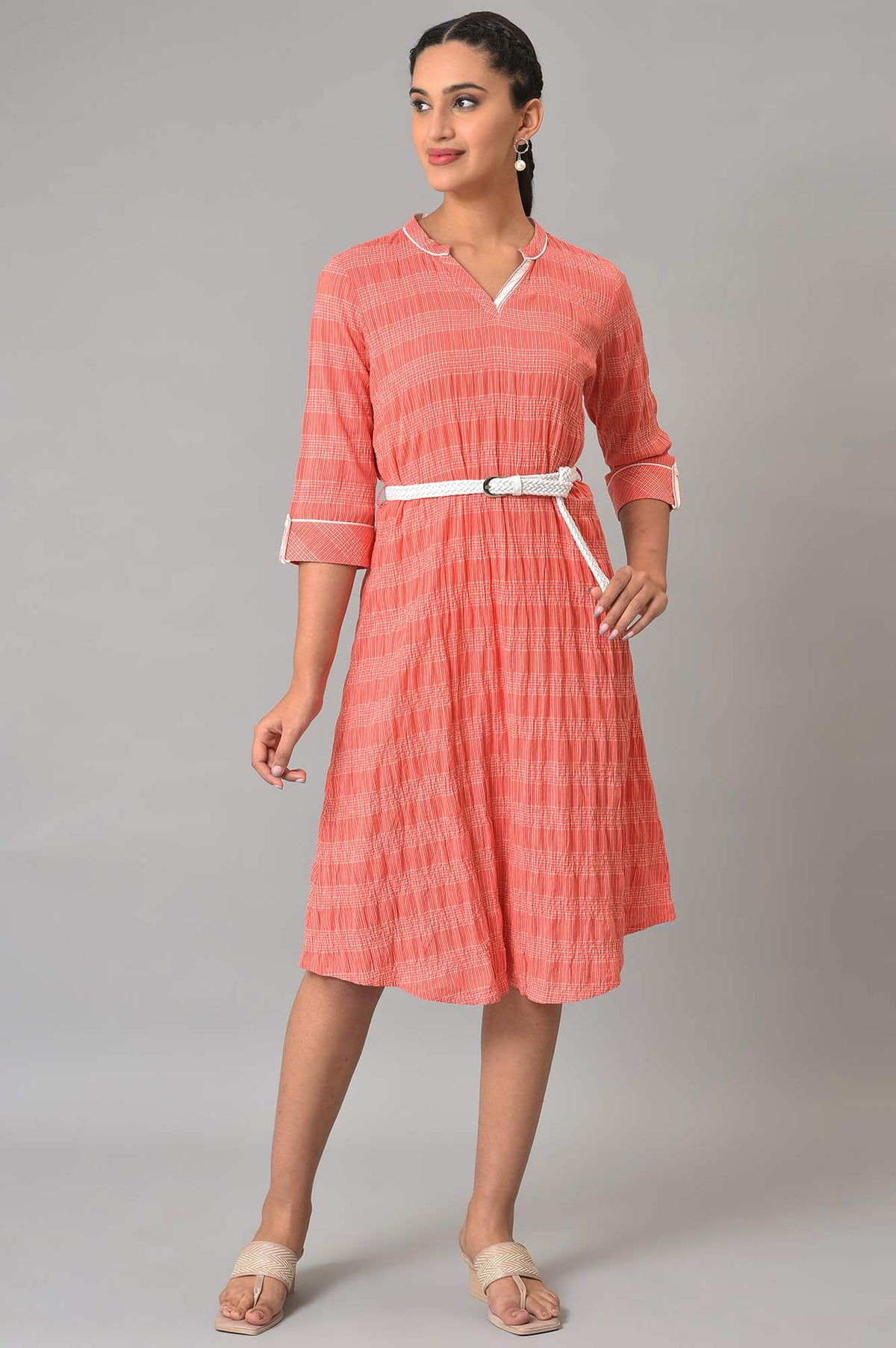 Pink A Line Women kurta - XS
