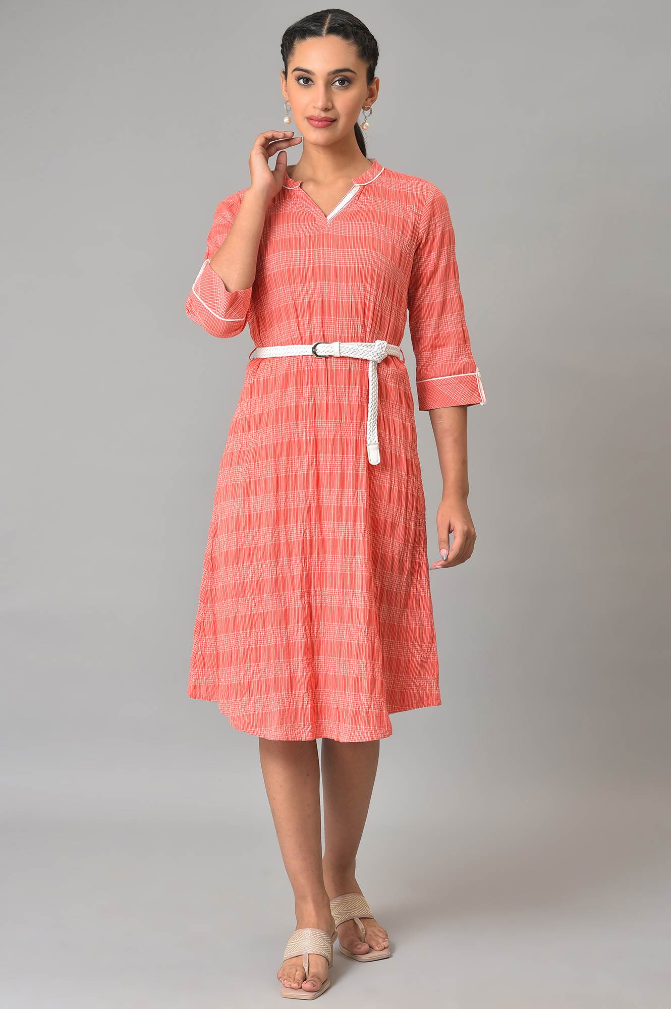 Pink A Line Women kurta