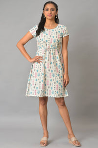Lavender Floral Printed Plus Size Cotton kurta