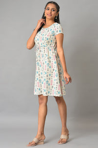 Lavender Floral Printed Plus Size Cotton kurta