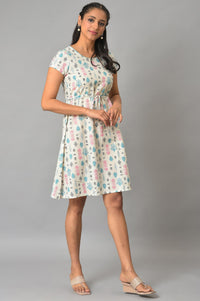 Lavender Floral Printed Plus Size Cotton kurta