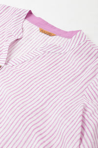 Purple Stripe Printed Straight Plus Size kurta