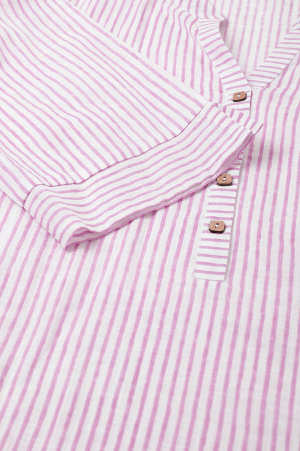Purple Stripe Printed Straight Plus Size kurta