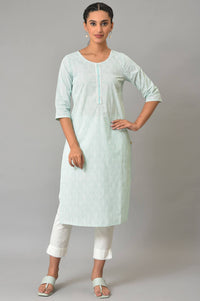 Blue Printed Cotton kurta