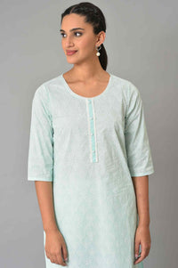 Blue Printed Cotton kurta