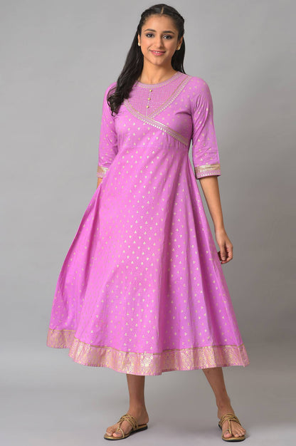 Purple Ornamented Ethnic Dress