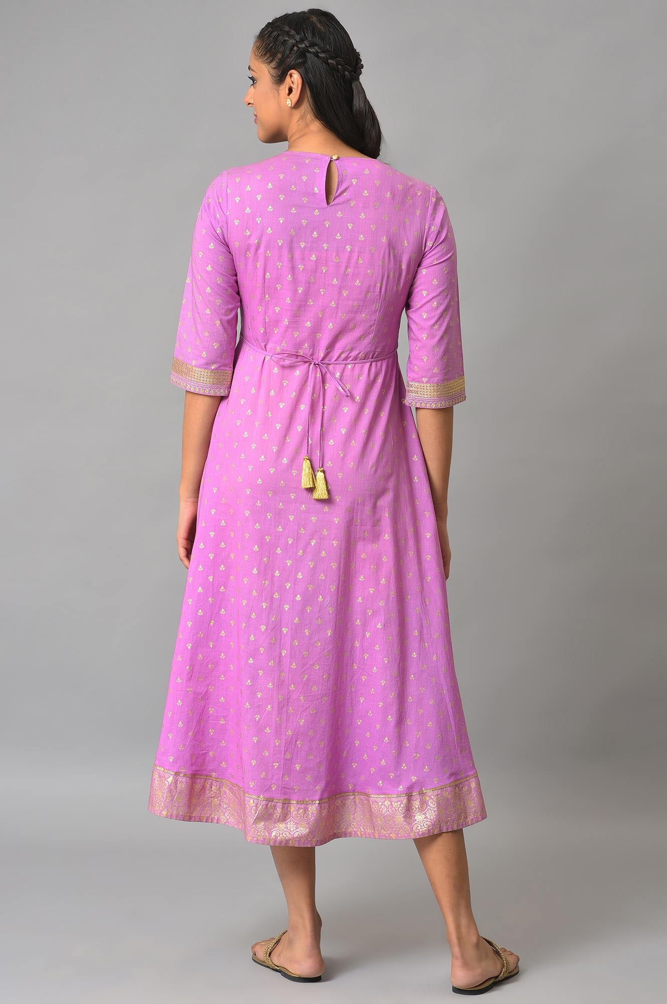 Purple Ornamented Ethnic Dress