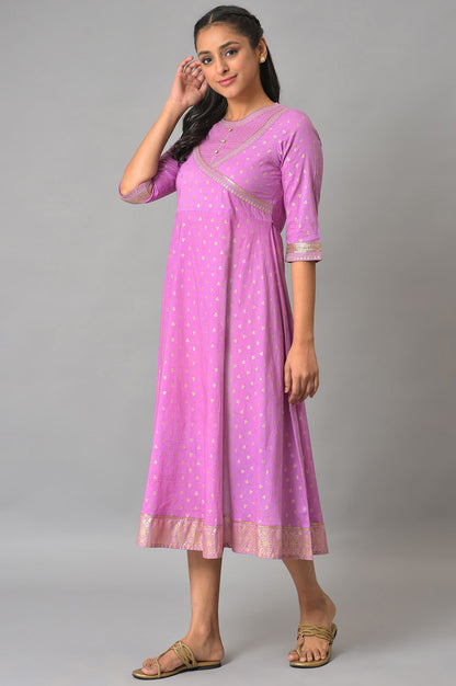 Purple Ornamented Ethnic Dress