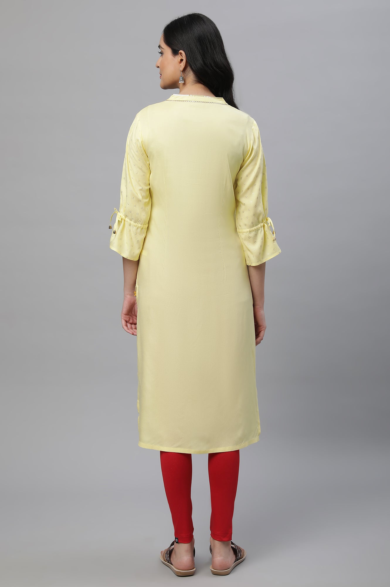 Yellow Printed Ethnic Kurta