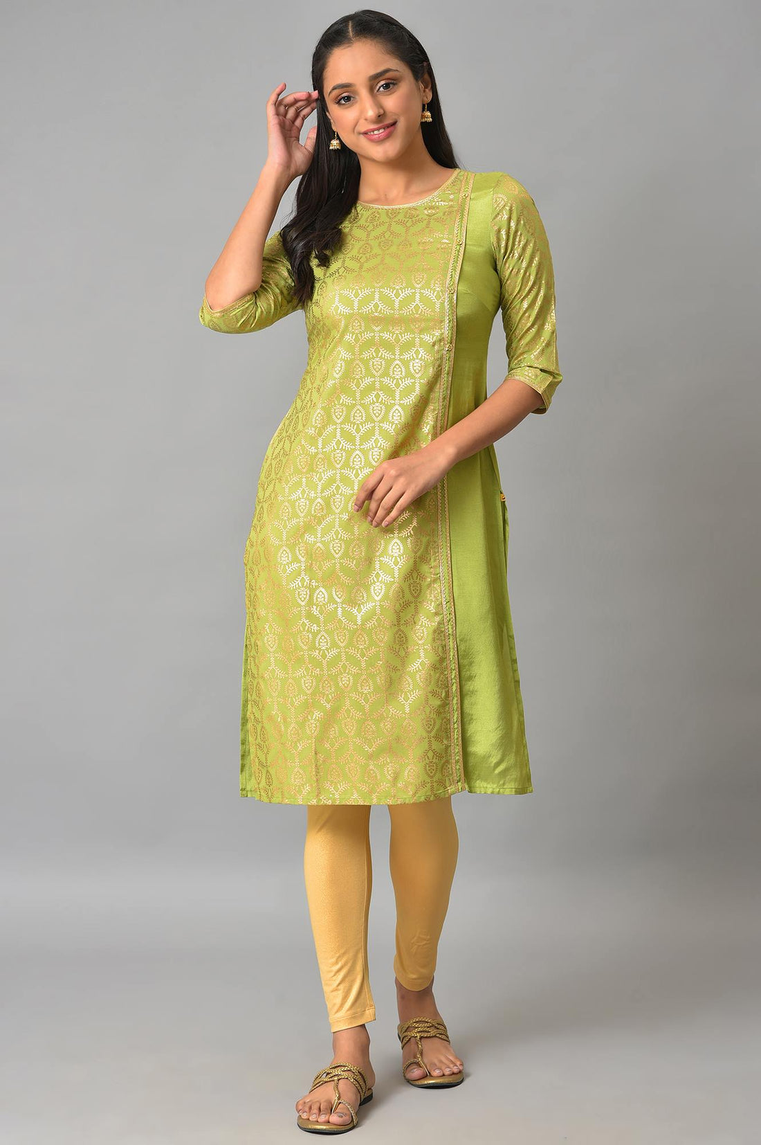 Green Mack Layered Festive kurta