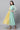 Blue And Yellow Floor Length Festive Dress With Belt