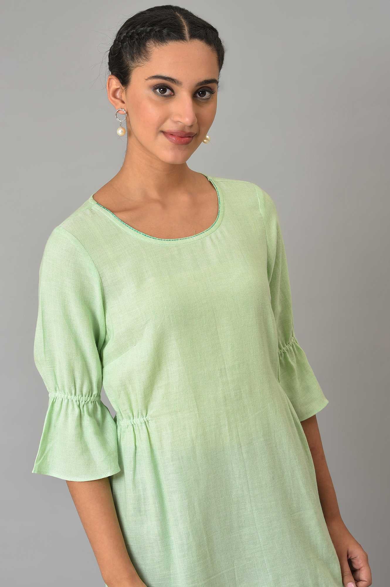 Green Thread Embroidered Summer kurta