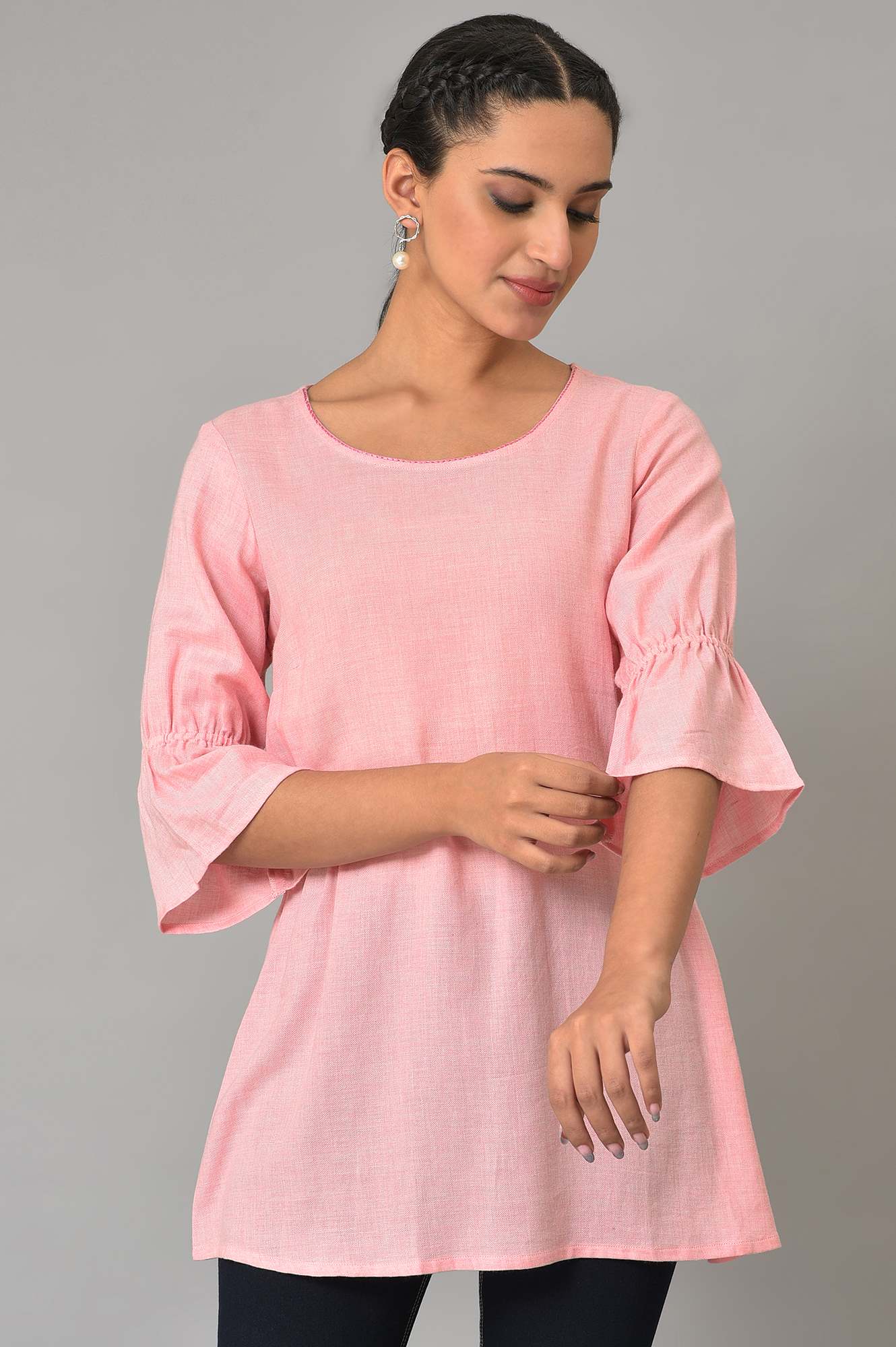 Pink Thread Embroidered Summer kurta