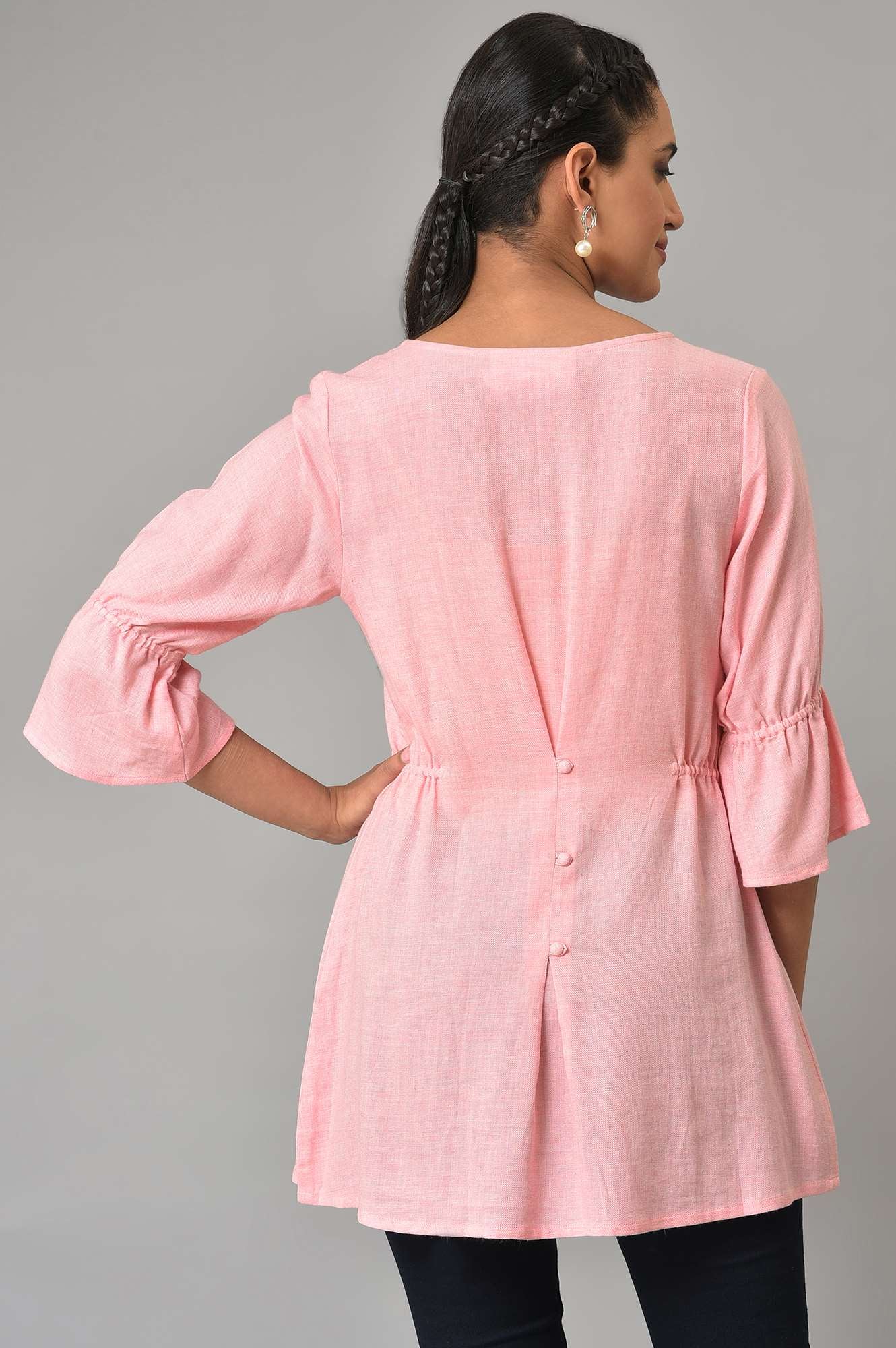 Pink Thread Embroidered Summer kurta