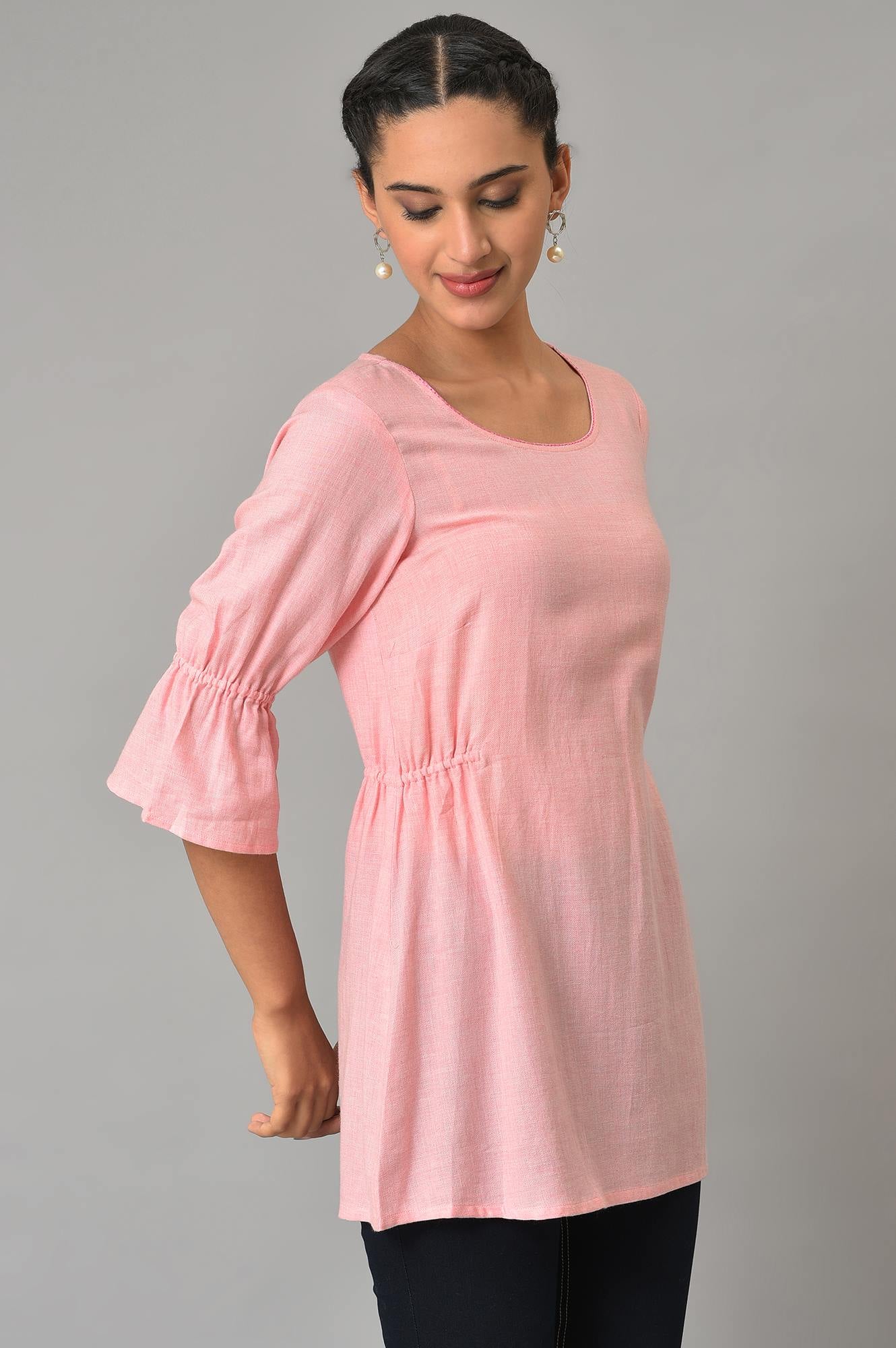 Pink Thread Embroidered Summer kurta