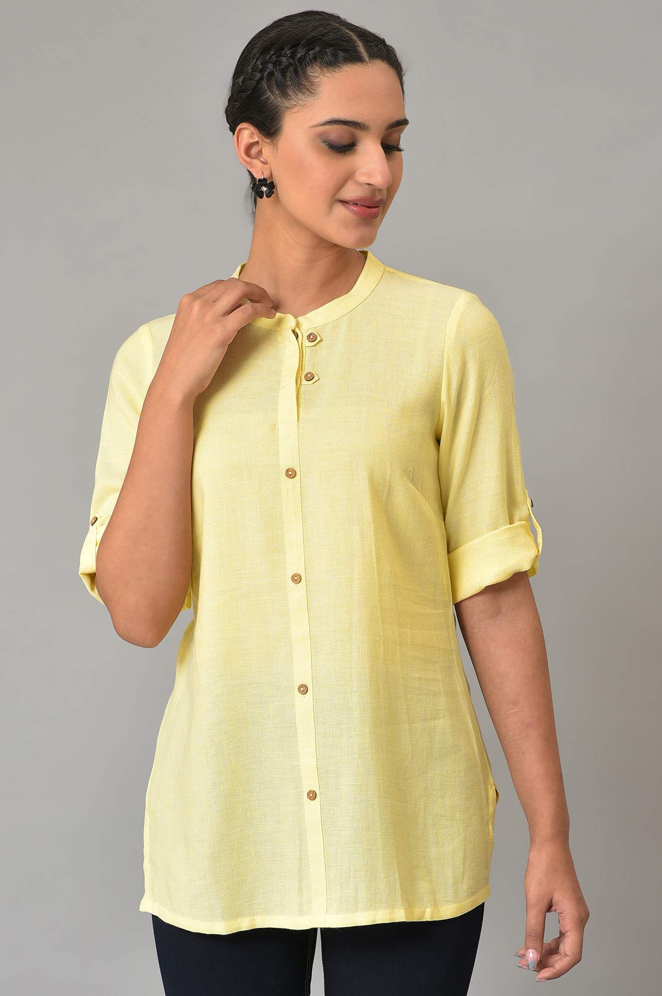 Yellow Yarn-Dyed Summer kurta