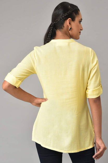 Yellow Yarn-Dyed Summer kurta