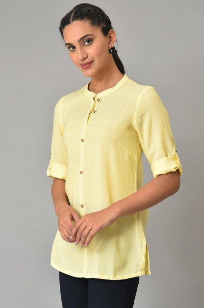 Yellow Yarn-Dyed Summer kurta