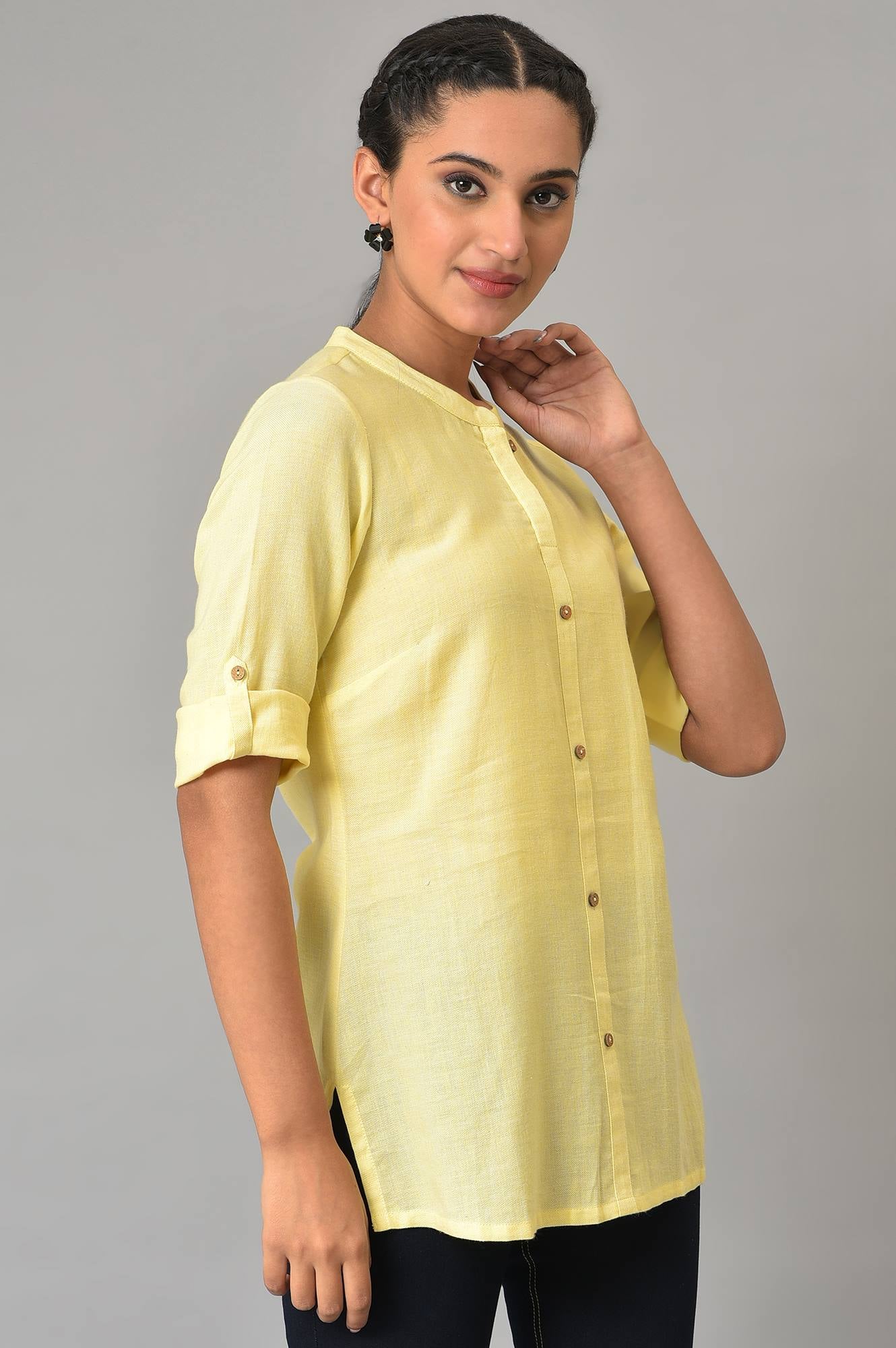 Yellow Yarn-Dyed Summer kurta