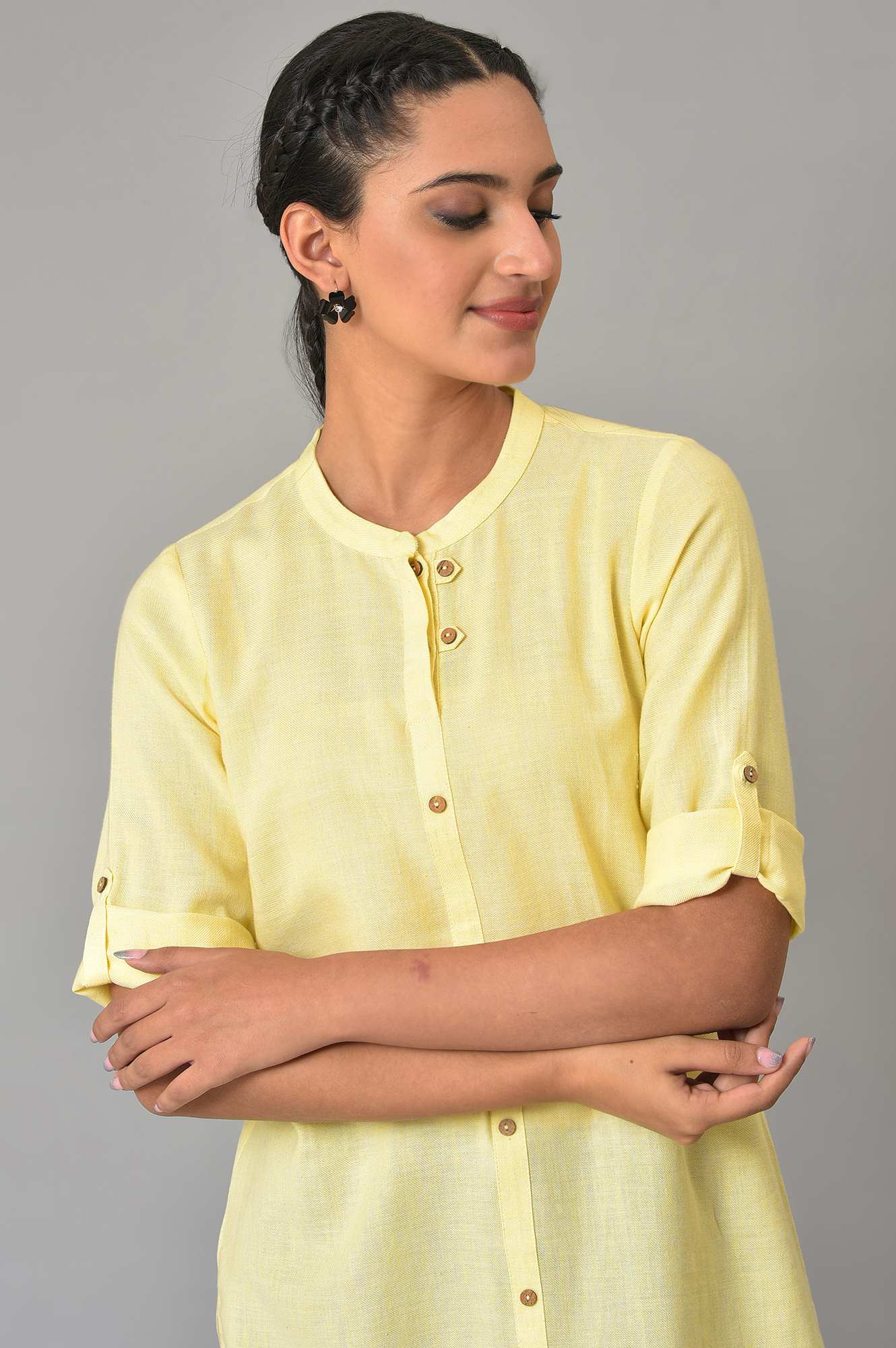 Yellow Yarn-Dyed Summer kurta