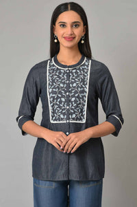 Blue Dori Embroidered Plus Size kurta