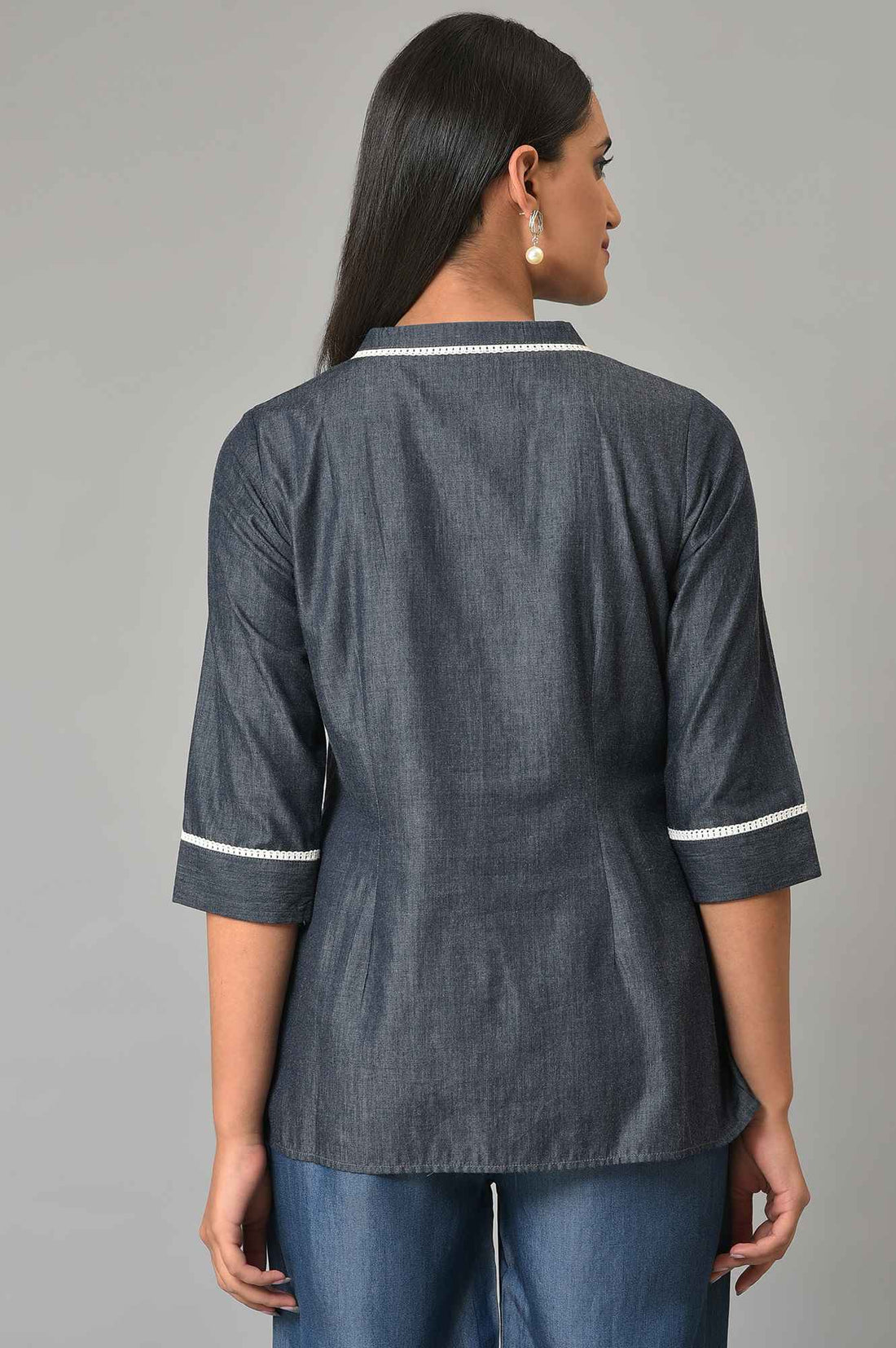 Blue Dori Embroidered Plus Size kurta