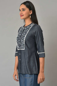 Blue Dori Embroidered Plus Size kurta