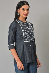 Blue Dori Embroidered Plus Size kurta