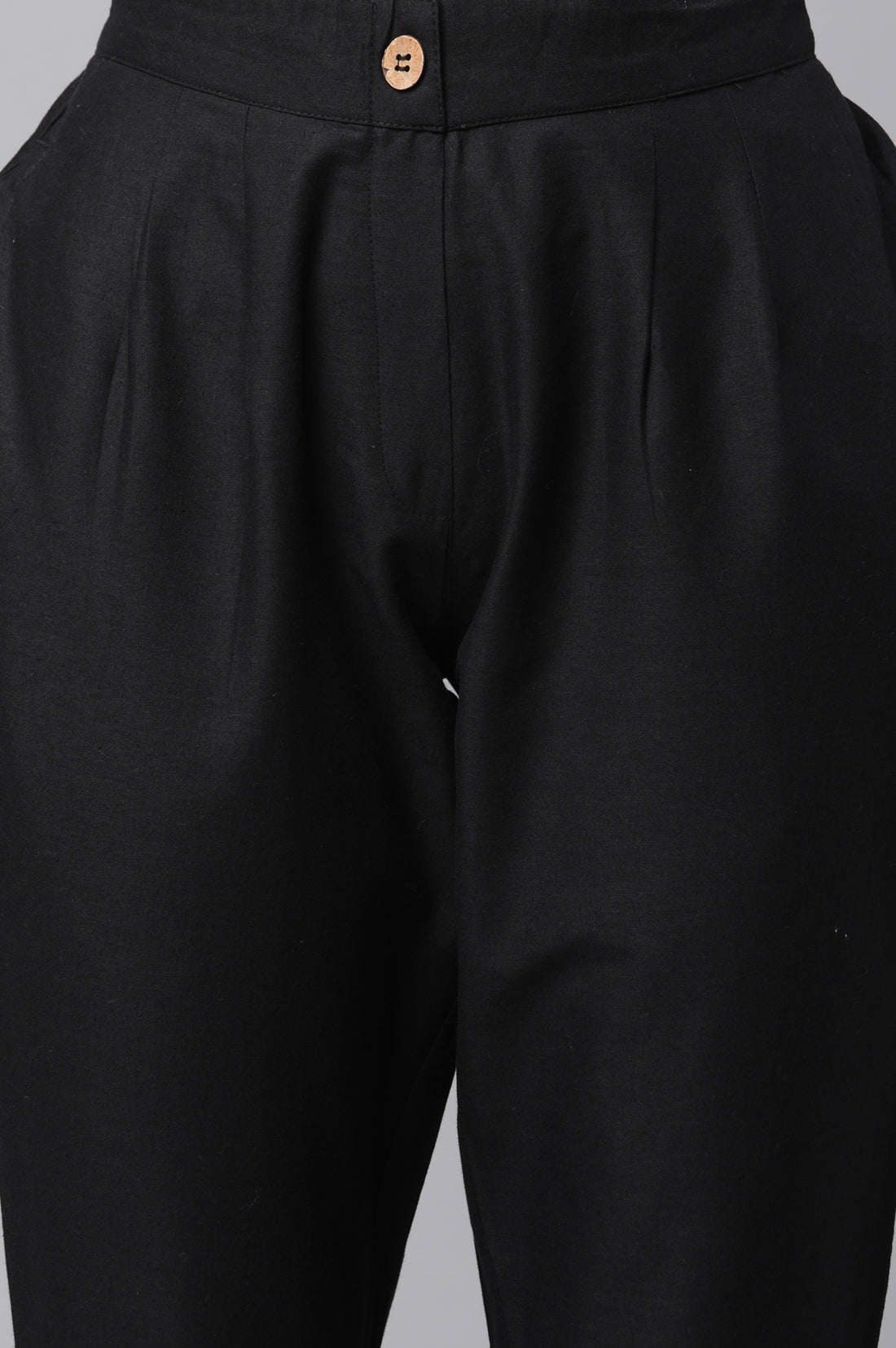 Black Dobby Fit And Flare kurta