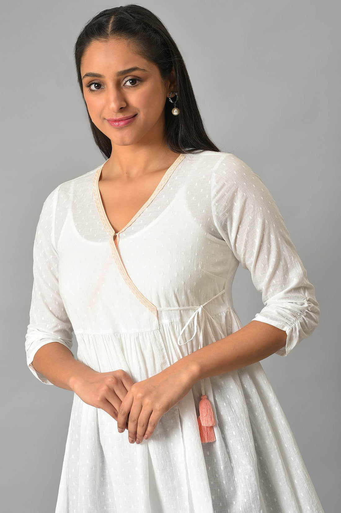 White Angarakha Gathered kurta