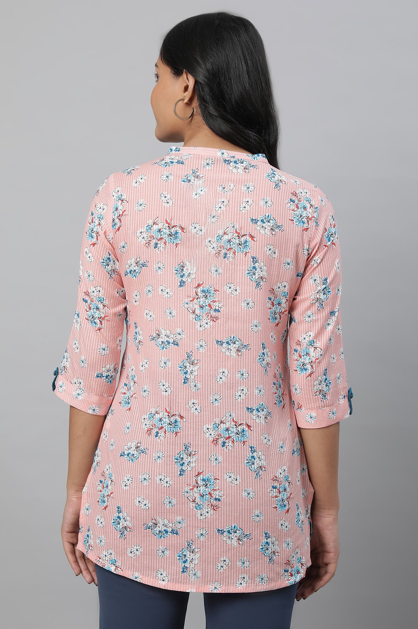 Peach Floral Print Summer kurta