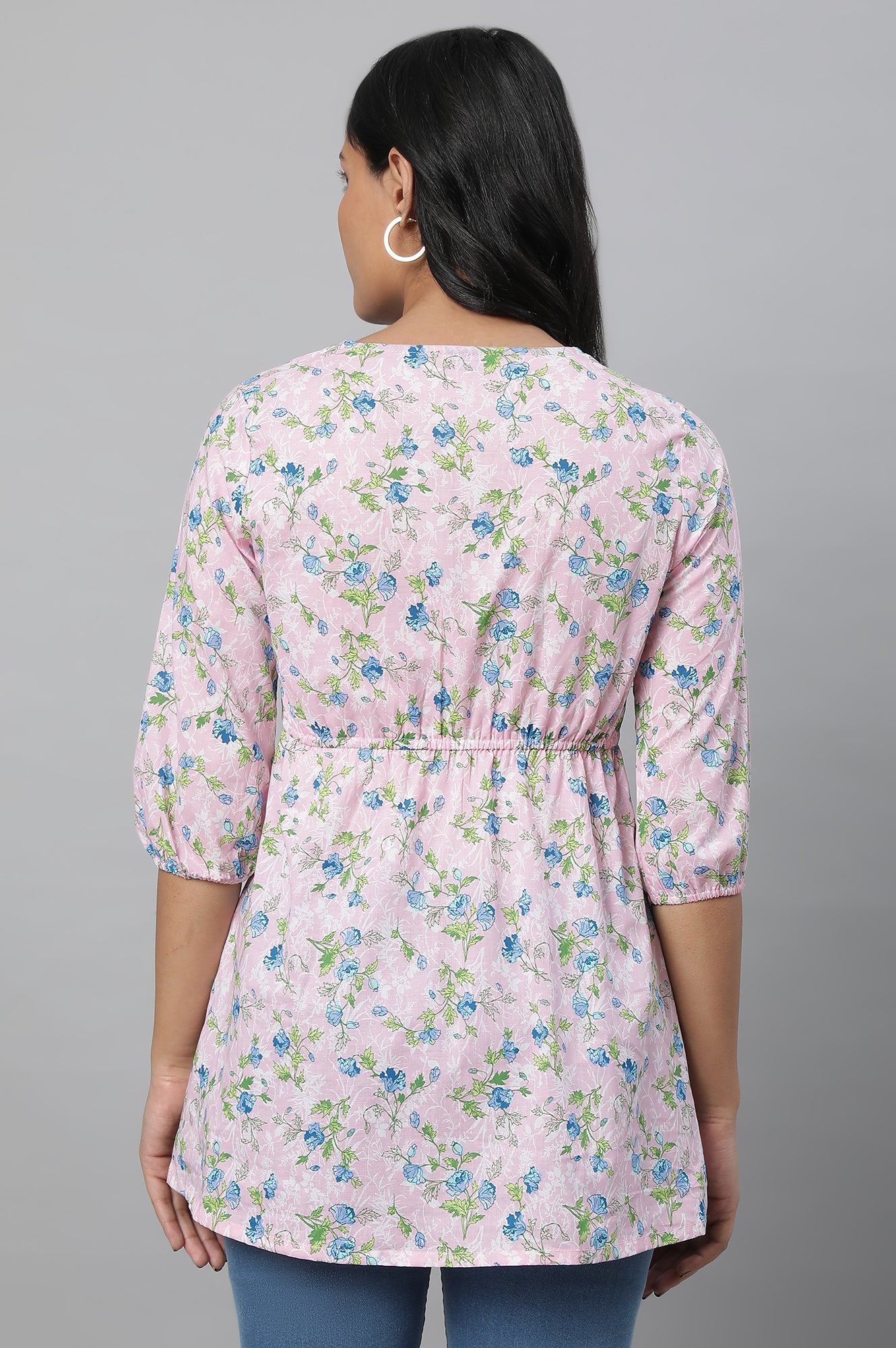 Pink Floral Print Summer kurta