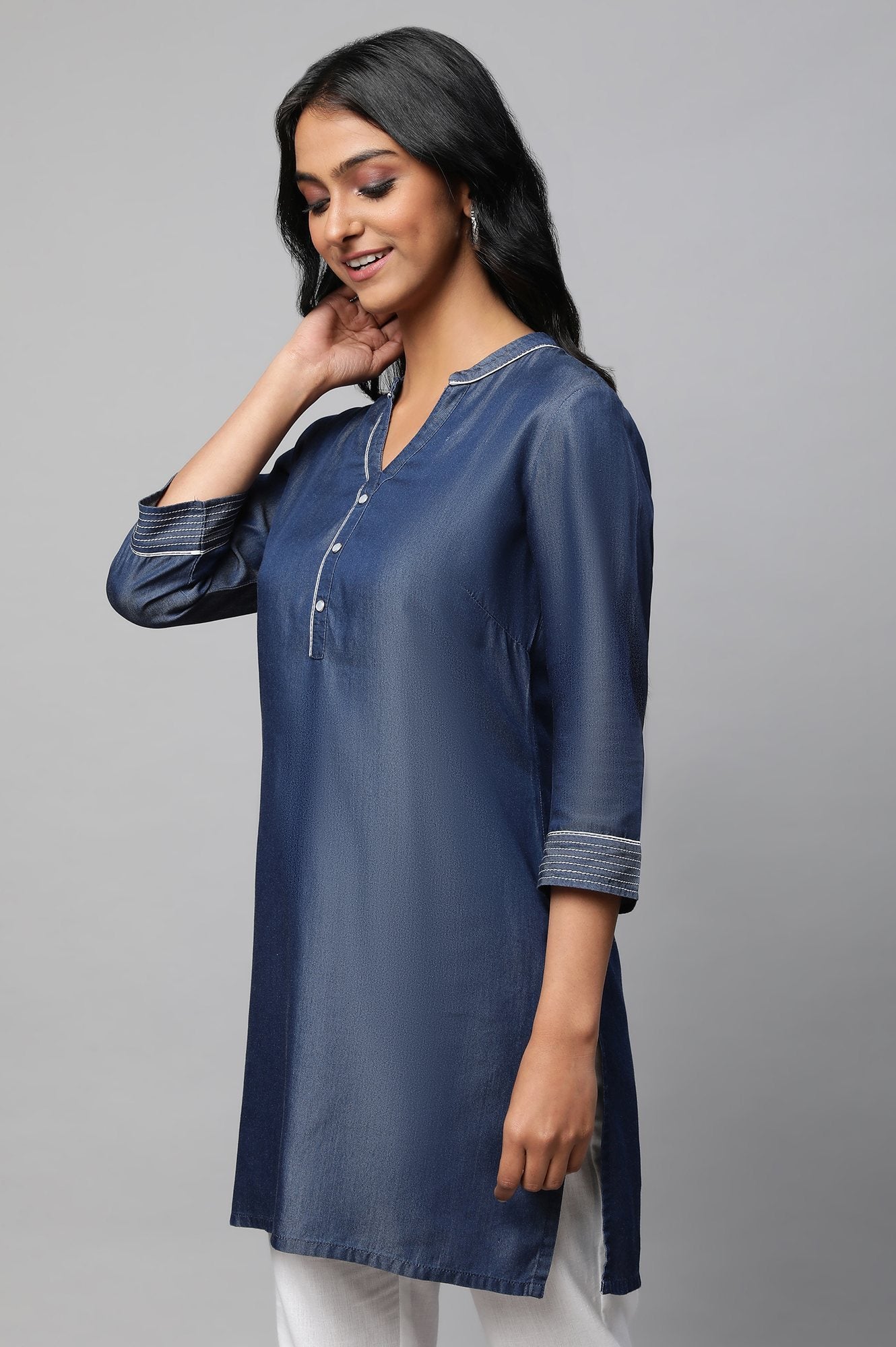 Blue Denim Short kurta