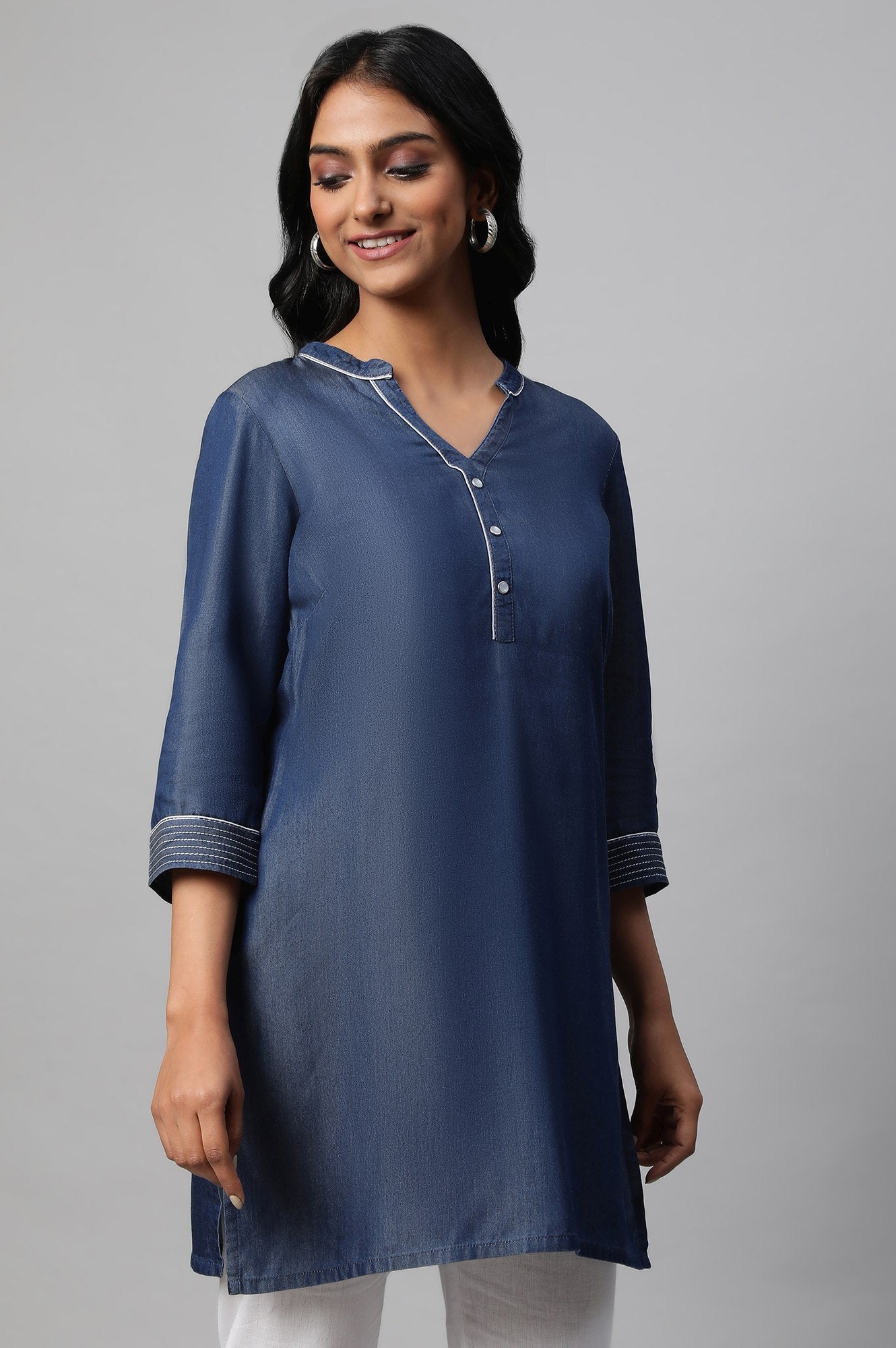 Blue Denim Short kurta