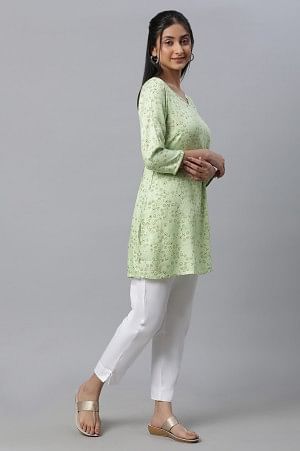 Green Floral Print Casual Summer kurta