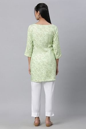 Green Floral Print Casual Summer kurta