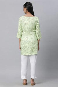 Green Floral Print Casual Summer kurta