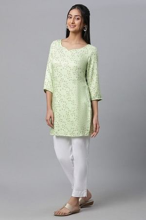 Green Floral Print Casual Summer kurta