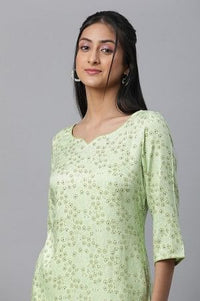 Green Floral Print Casual Summer kurta