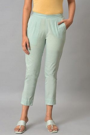 Blue Straight Fit Trouser Pants