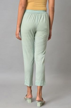 Blue Straight Fit Plus Size Trouser Pants