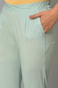 Blue Straight Fit Plus Size Trouser Pants
