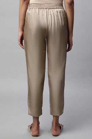 Gold Straight Fit Plus Size Trouser Pants