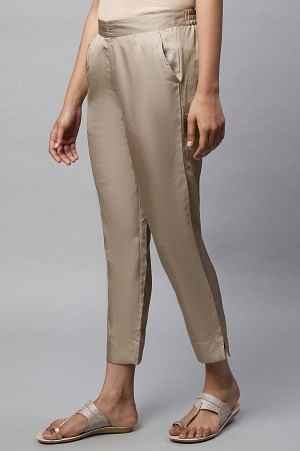 Gold Straight Fit Plus Size Trouser Pants