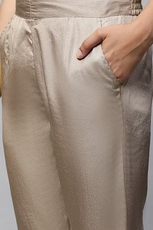 Gold Straight Fit Plus Size Trouser Pants