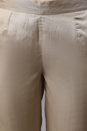 Gold Straight Fit Plus Size Trouser Pants