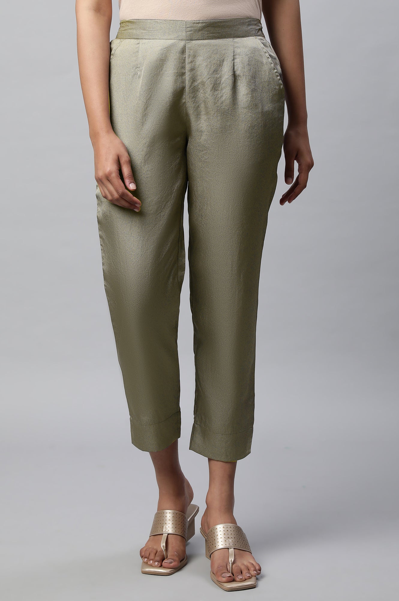 Green Straight Fit Trouser Pants