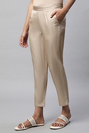 Gold Straight Fit Trouser Pants