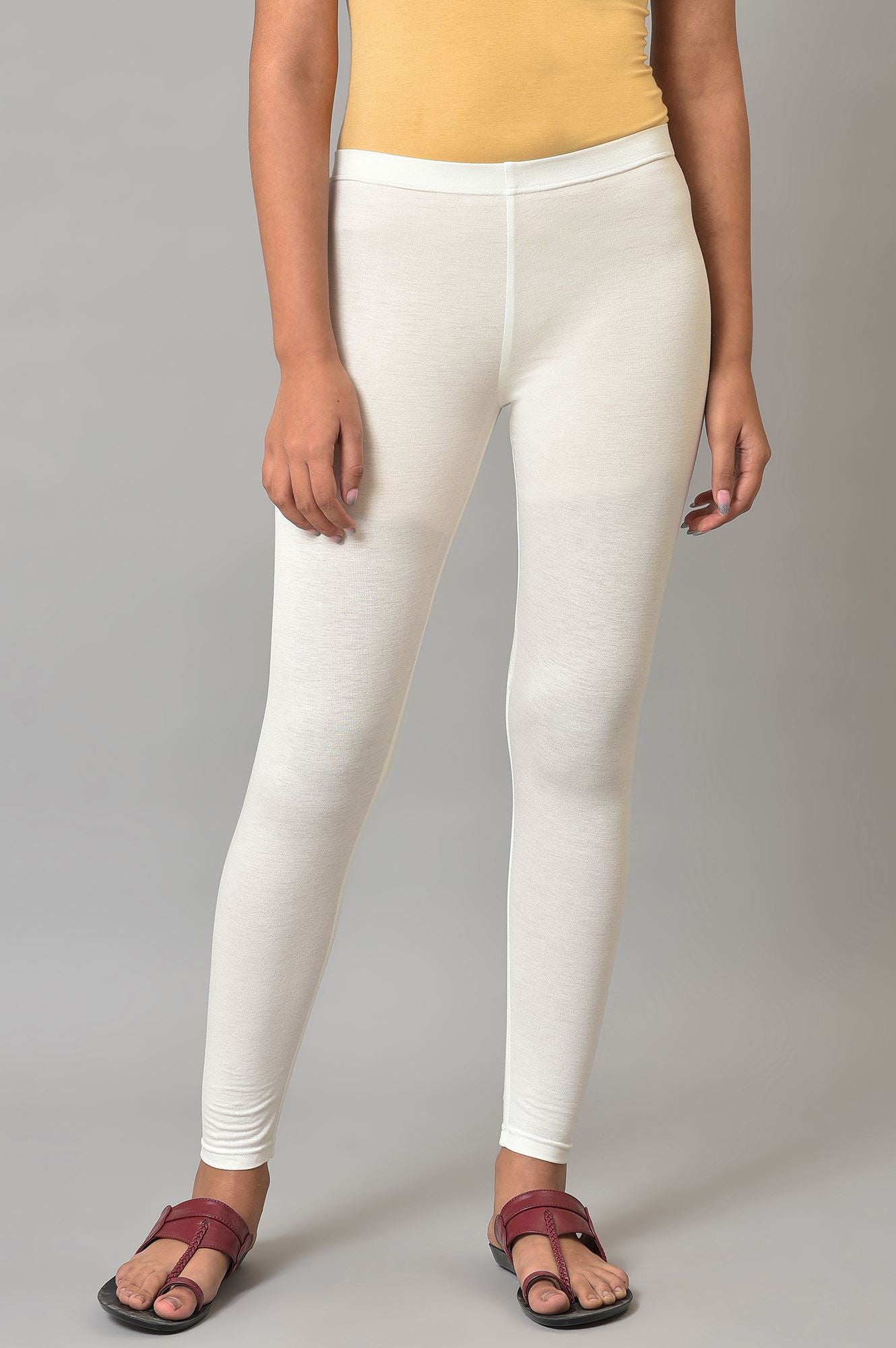 White Cotton Lycra Tights